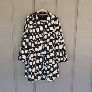 Lafayette 148 Printed Cotton Jacket Size XL Women Feminine Long Sleeve Pockets
